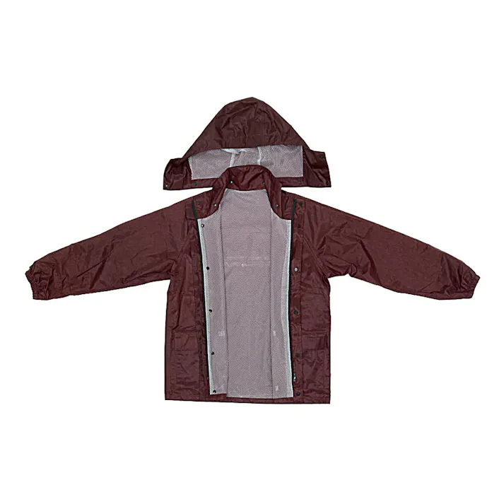 リフレクター付きレインスーツ 杢レッド LL