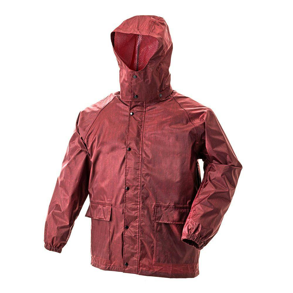 リフレクター付きレインスーツ 杢レッド L