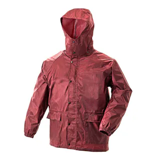 リフレクター付きレインスーツ 杢レッド M