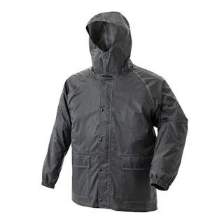 リフレクター付きレインスーツ 杢ブラック LL