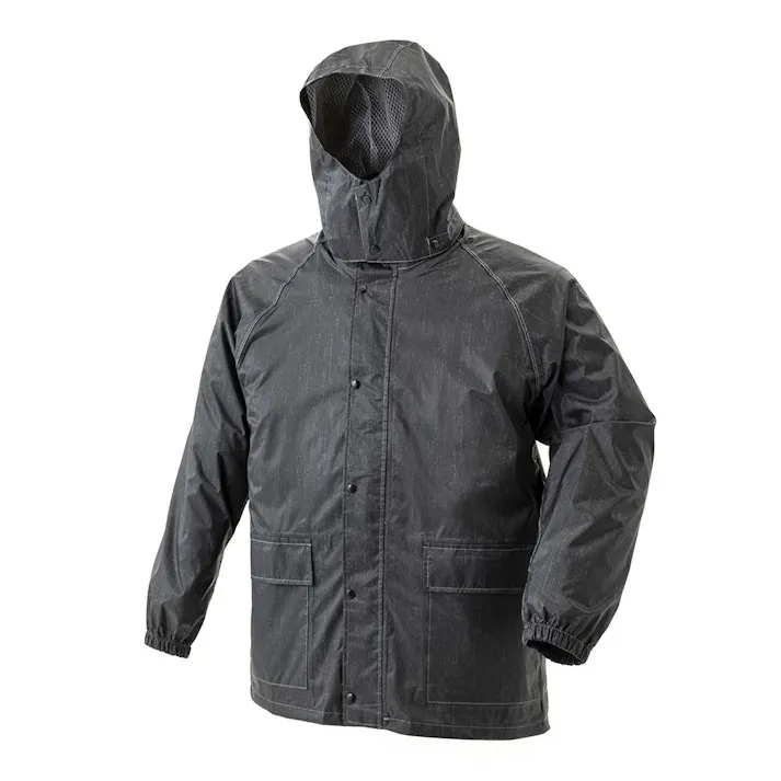 リフレクター付きレインスーツ 杢ブラック L