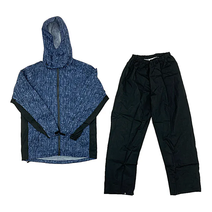 RAIN SUIT 透湿レインスーツ 杢ネイビー M