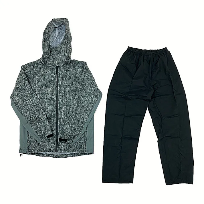 RAIN SUIT 透湿レインスーツ 杢グレー L