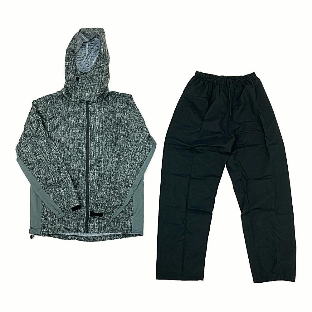 RAIN SUIT 透湿レインスーツ 杢グレー M