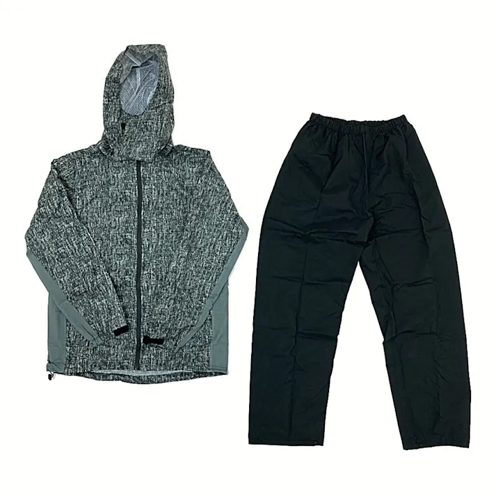 RAIN SUIT 透湿レインスーツ 杢グレー M