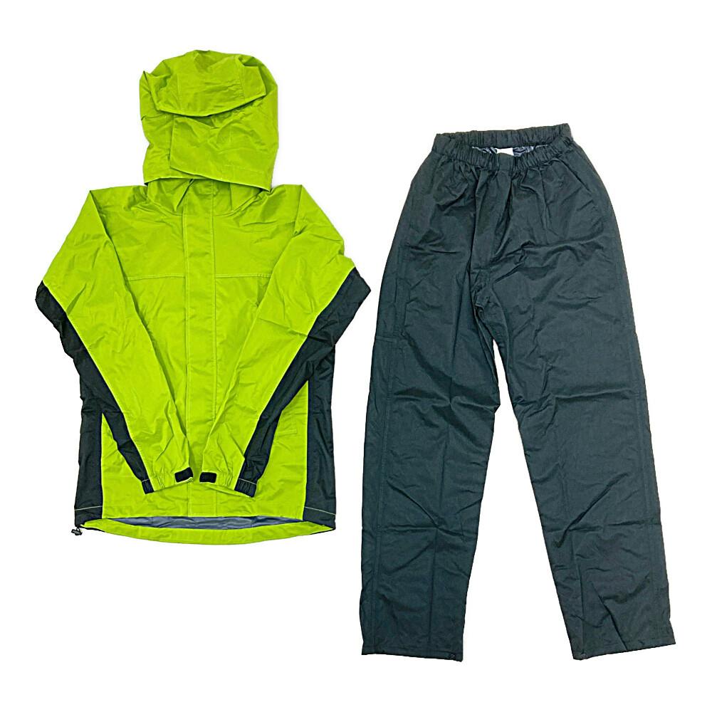 透湿ストレッチレインスーツ グリーン L | 作業着・作業服・安全靴