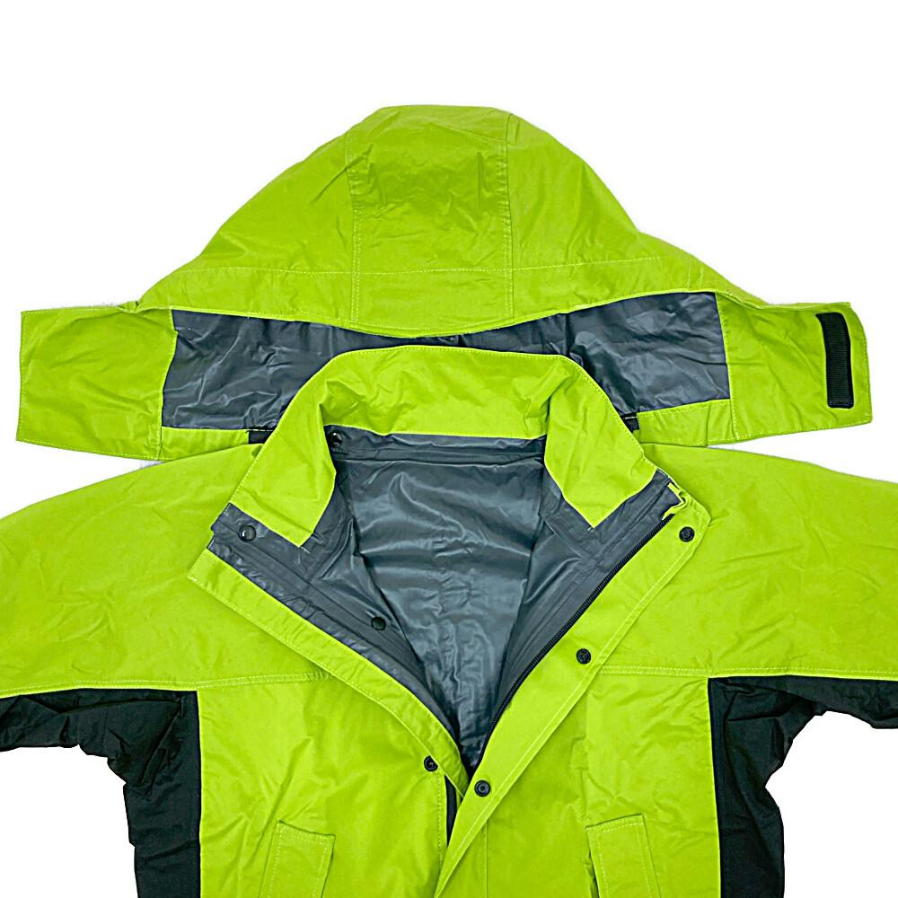 透湿ストレッチレインスーツ グリーン L | 作業着・作業服・安全靴