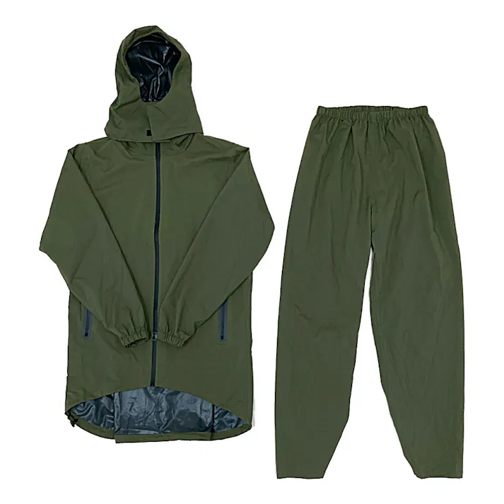 バッグイン透湿レインスーツ カーキ M