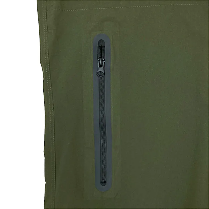 バッグイン透湿ロングレインコート カーキ M