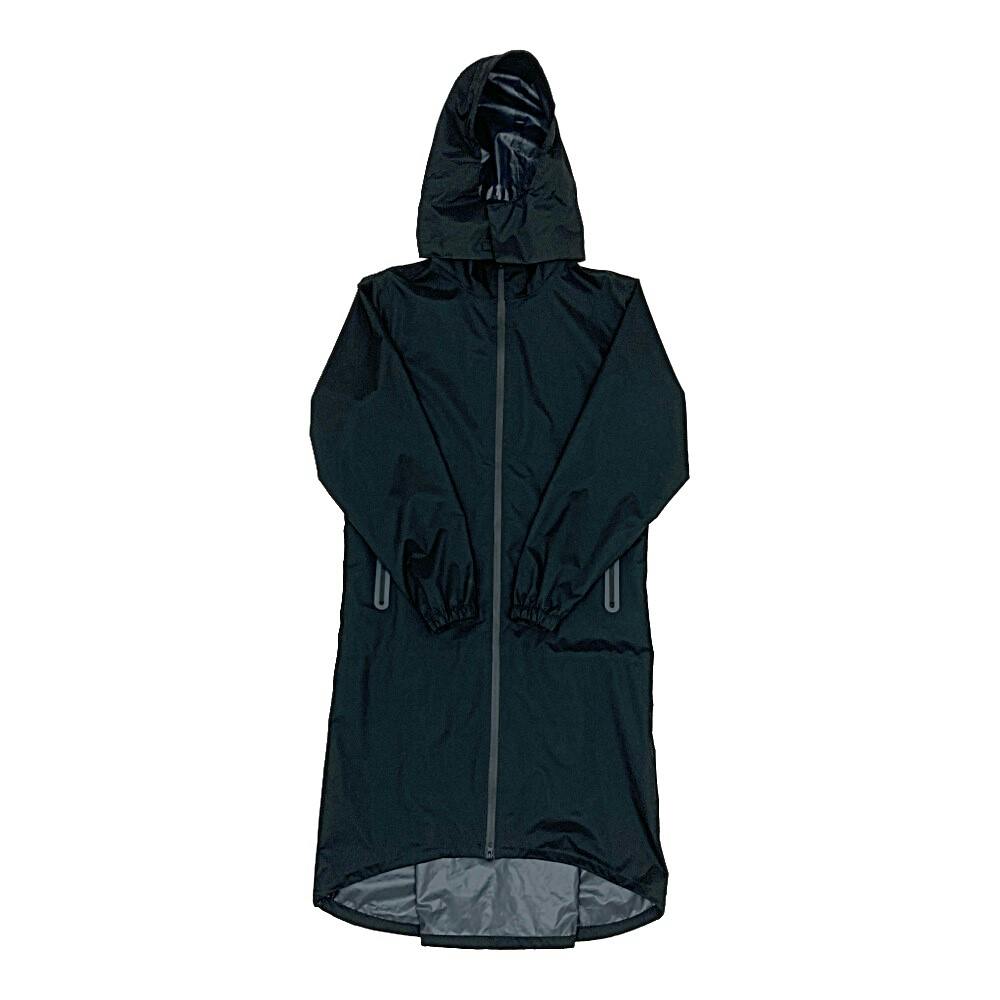 バッグイン透湿ロングレインコート ブラック M かっぱ・レインスーツ バッグイン透湿ロングレインコート ブラック M かっぱ・レインスーツ