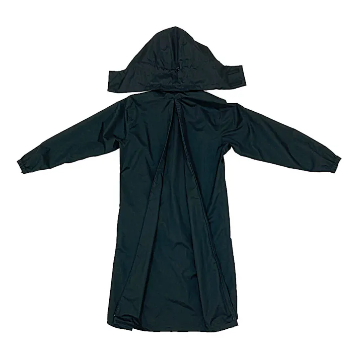 バッグイン透湿ロングレインコート ブラック M