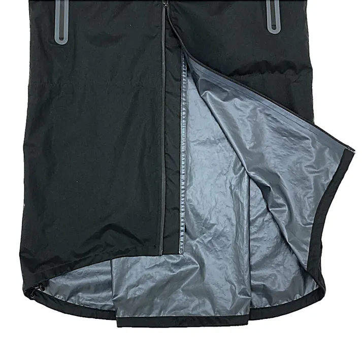 バッグイン透湿ロングレインコート ブラック M