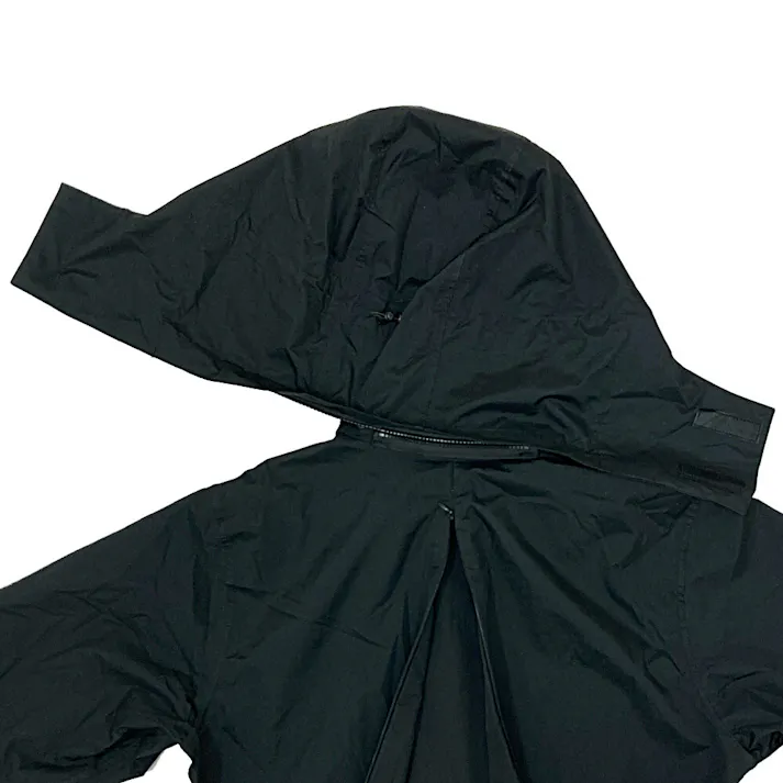 バッグイン透湿ロングレインコート ブラック M