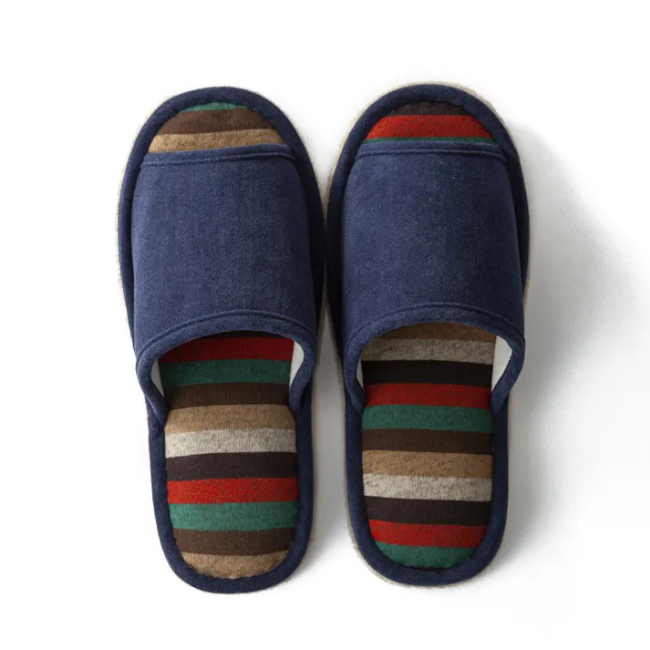 掃除もできるスリッパ ボーダー ネイビー L