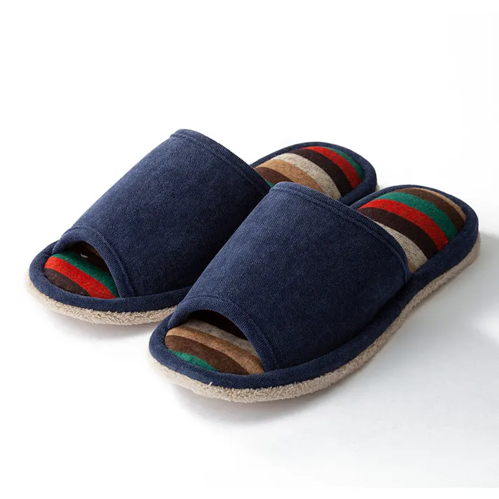 掃除もできるスリッパ ボーダー ネイビー L