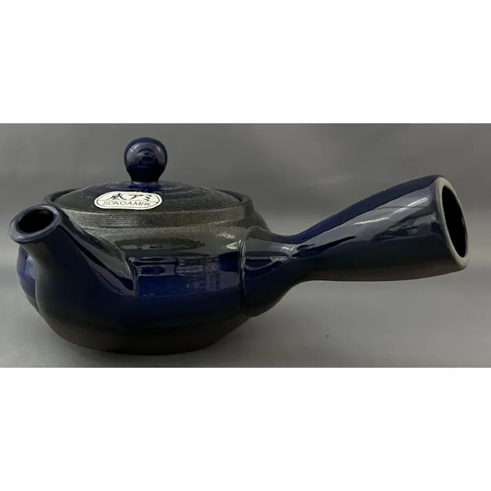 万古焼平形急須 ナマコ釉