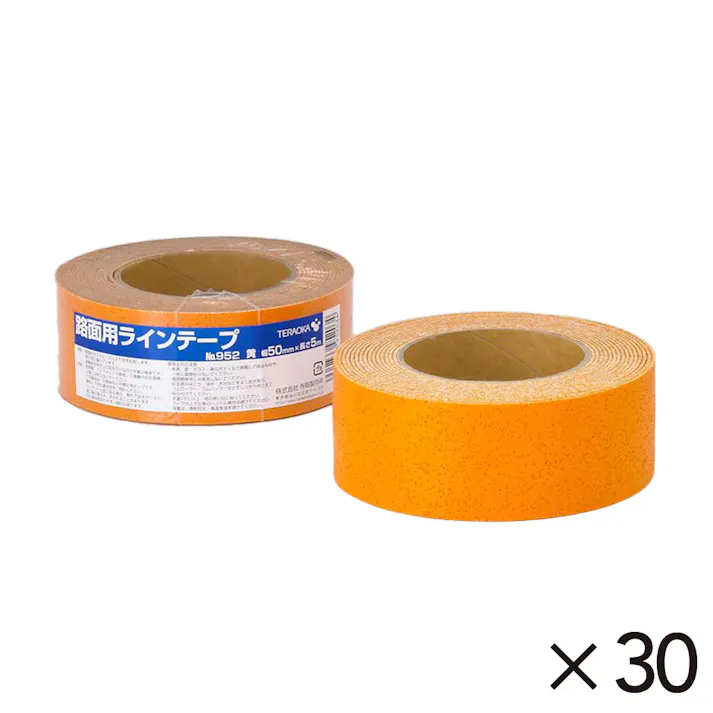 【ケース販売】寺岡製作所 TERAOKA 路面用ラインテープ No952 幅50mm×長さ5m 黄 30巻入