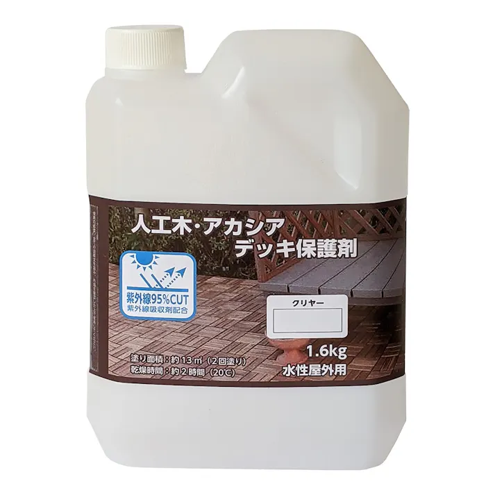 人工木・アカシアデッキ保護剤 クリヤー 1.6kg(販売終了)