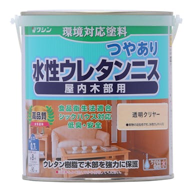 和信ペイント 水性ウレタンニス 屋内木部用 透明クリヤー 0.7L【別送品】