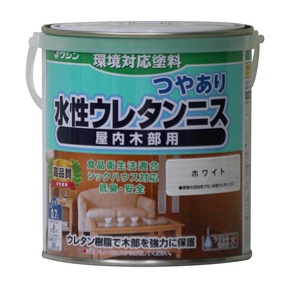 水性ウレタンニス つやあり 屋内木部用 ホワイト 0.7L | ペンキ（塗料