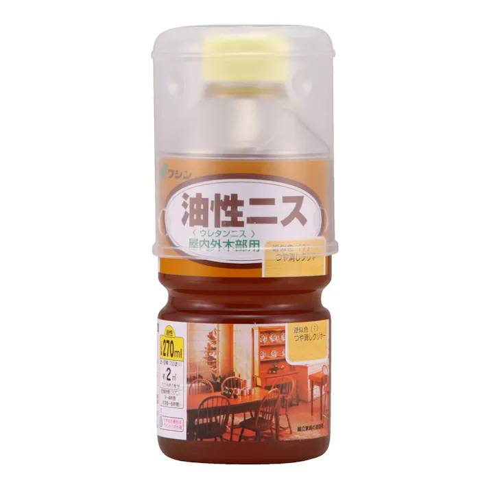 油性ニス 屋内外木部用 つや消しクリヤー 270ml【別送品】