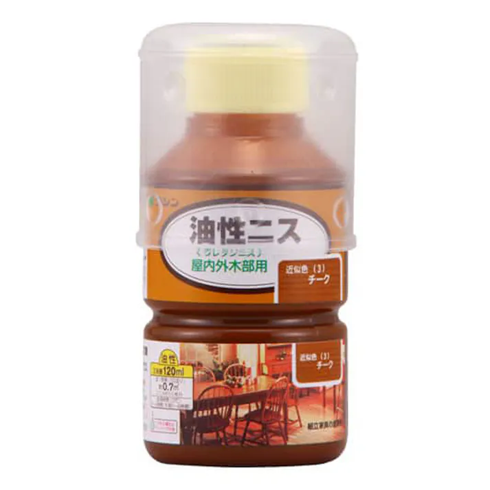油性ニス 屋内外木部用 チーク 120ml