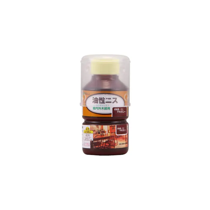 油性ニス 屋内外木部用 マホガニー 120ml【別送品】