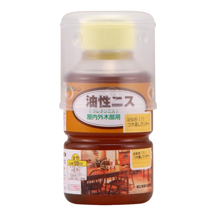 和信ペイント 油性ニス 屋内外木部用 つや消しクリヤー 120ml【別送品】