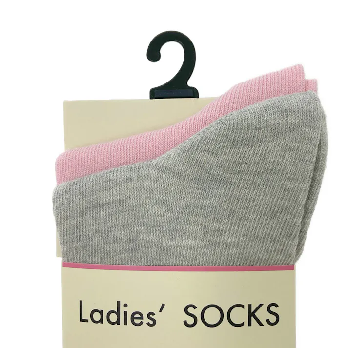 婦人靴下 ソックス くるくるはきくち カラーアソート 23-25cm 2足組