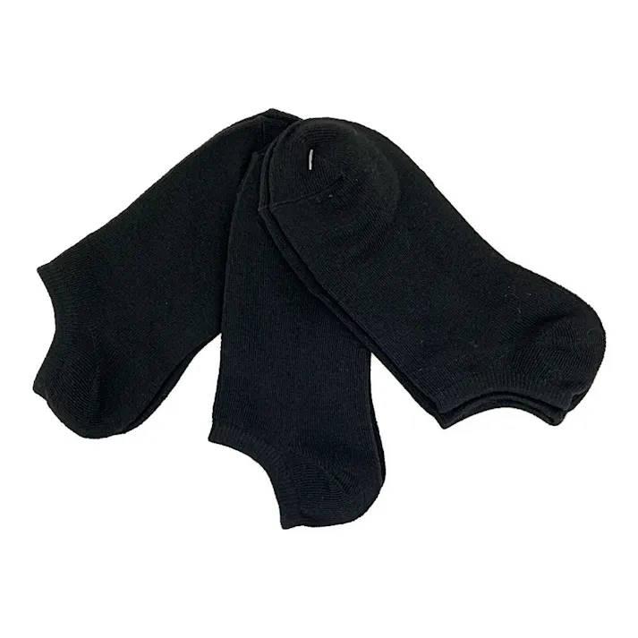 婦人ソックス ショートソックス 黒 3足組 23-25cm