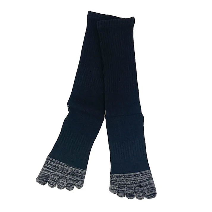 暖極無双 吸湿発熱補強ソックス 5本指 滑り止め付き 25.0cm-27.0cm 2足組