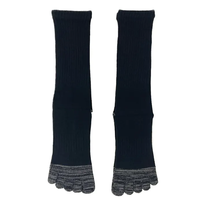 暖極無双 吸湿発熱補強ソックス 5本指 滑り止め付き 25.0cm-27.0cm 2足組