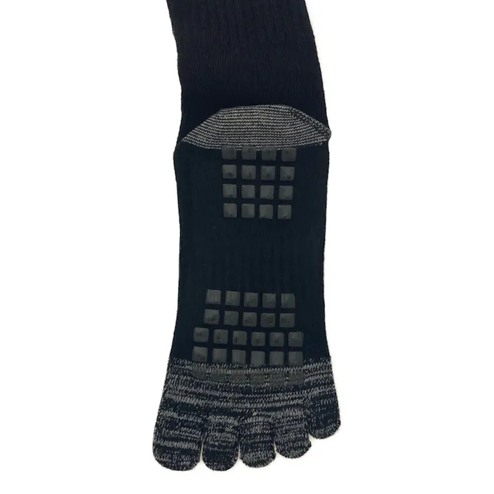 暖極無双 吸湿発熱補強ソックス 5本指 滑り止め付き 25.0cm-27.0cm 2足組