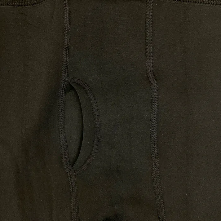 毛布みたいな温かさ しっかり防寒 メンズタイツ 前あき 黒 L