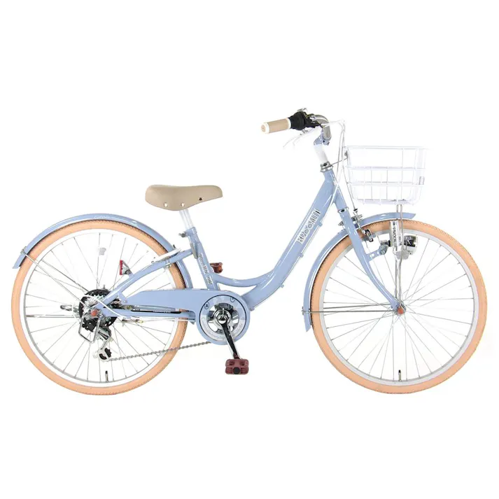 【自転車】ブルックリン 22インチ 外装6段変速 6S ブルーグレー