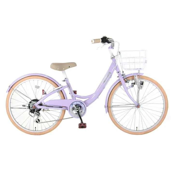 【自転車】ブルックリン 24インチ 外装6段変速 パープル