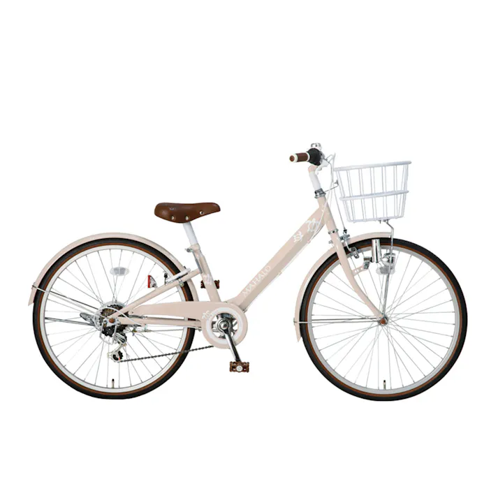 【自転車】25年モデル 子供用自転車 マハロジュニア5th 24インチ 外装6段 ベージュ