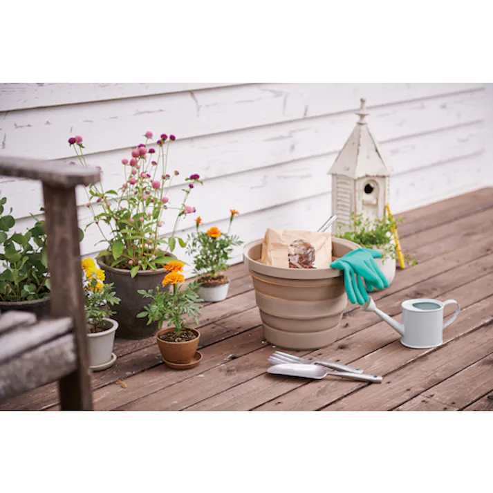 【CAINZ-DASH】伊勢藤 ソフトバケツ8型 ベージュ I614BE【別送品】