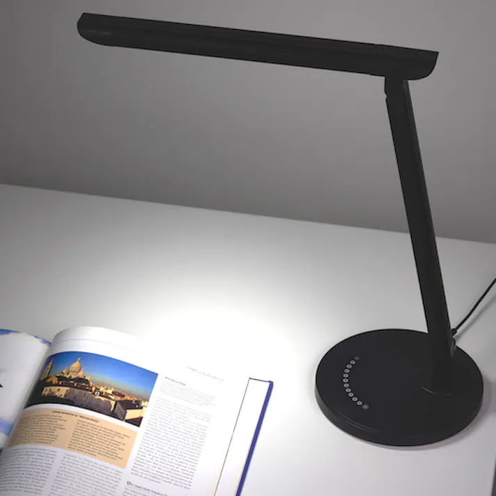 【CAINZ-DASH】ヤザワコーポレーション 調光機能付7W白色LEDスタンドライトBK SDLE07N12BK【別送品】