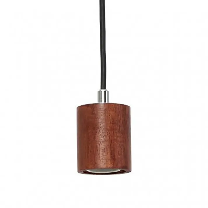 ウッドヌードダクトペンダントライトシリンダー ダークウッド Y07ICLX60X04DW