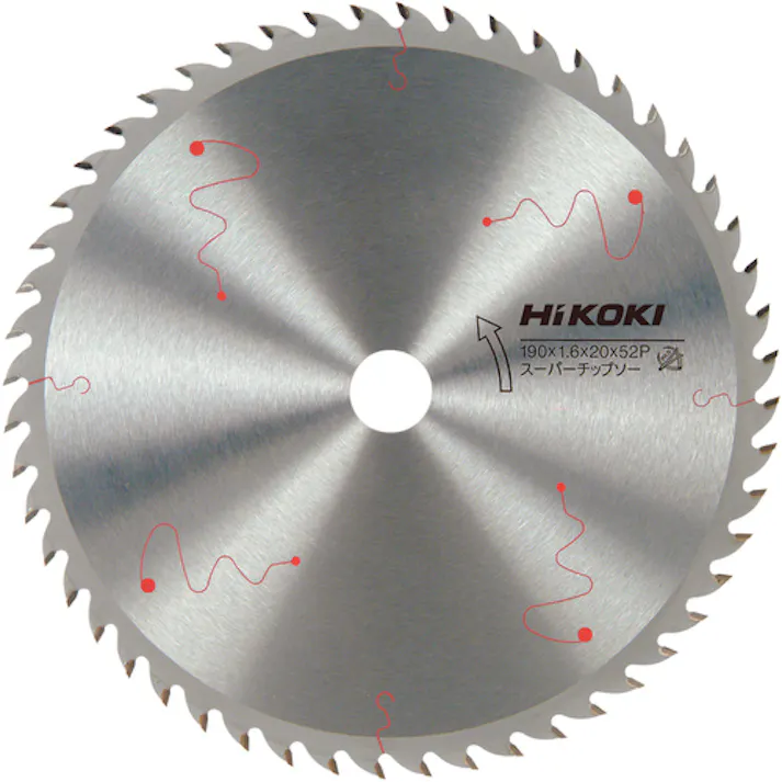 【CAINZ-DASH】工機ホールディングス スーパーチップソー(軽切断タイプ) 190mm×20 52枚刃 0033-3543【別送品】