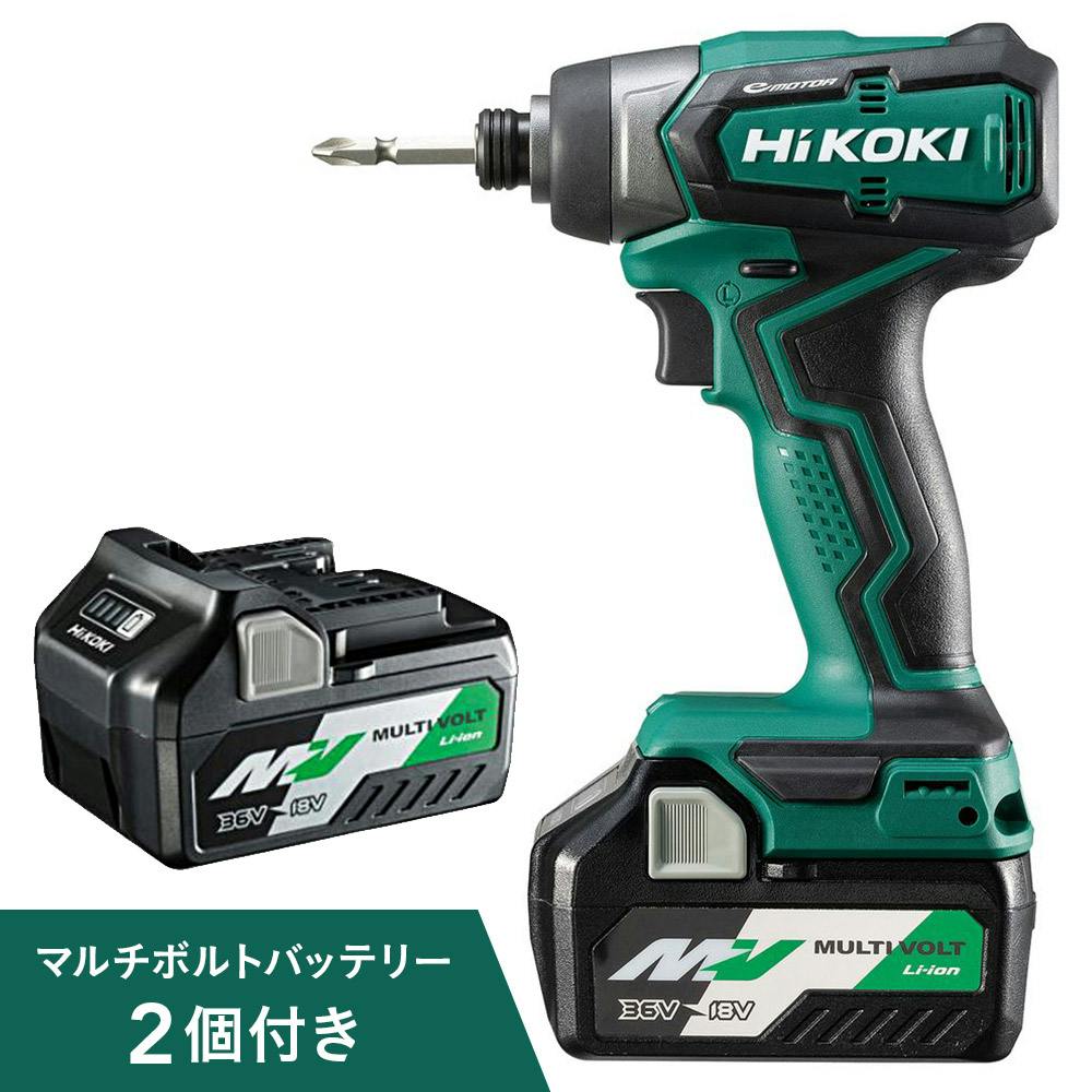 HiKOKI(日立工機) コードレスインパクトドライバ 18V WH18DD(2XC) 電池2個付