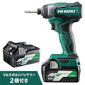 HiKOKI(日立工機) コードレスインパクトドライバ 18V WH18DD(2XC) 電池2個付