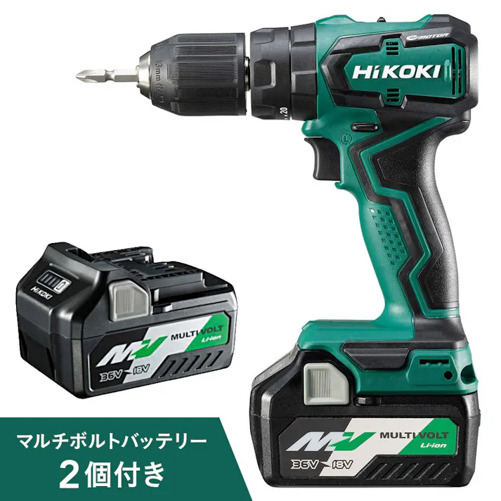 HiKOKI コードレス振動ドライバドリル 18V DV18DD(2XC) 電池2個付(販売終了)