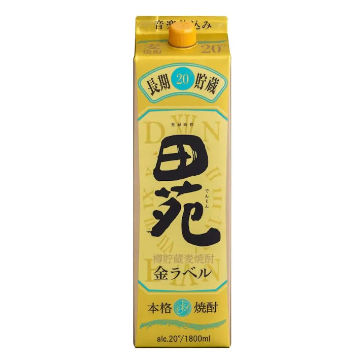 田苑 金ラベル 麦 20度 1800ml【別送品】