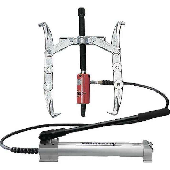 【CAINZ-DASH】スーパーツール 2本爪油圧プーラセット(油圧ポンプHP500AN・ホースHH2N・シリンダGPC1012)最大使用外径:300 GLP12【別送品】