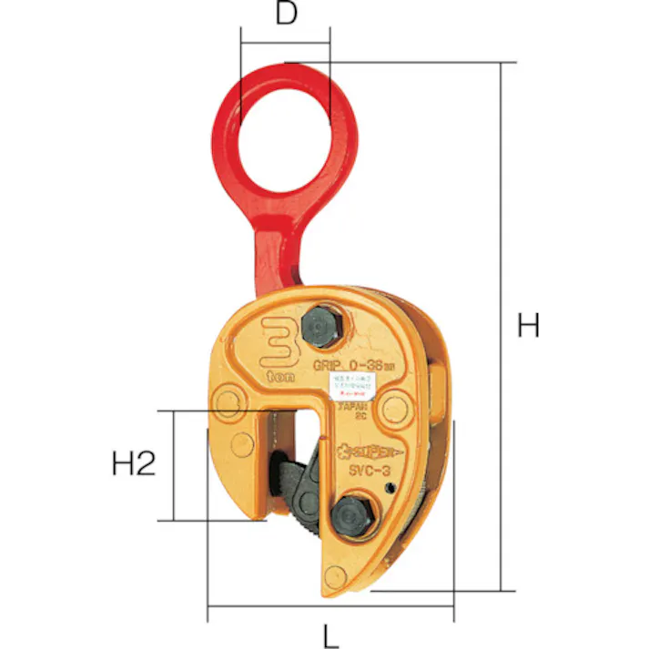 【CAINZ-DASH】スーパーツール タテ吊りクランプ (解放ストッパー式) 基本使用荷重1t SVC1【別送品】