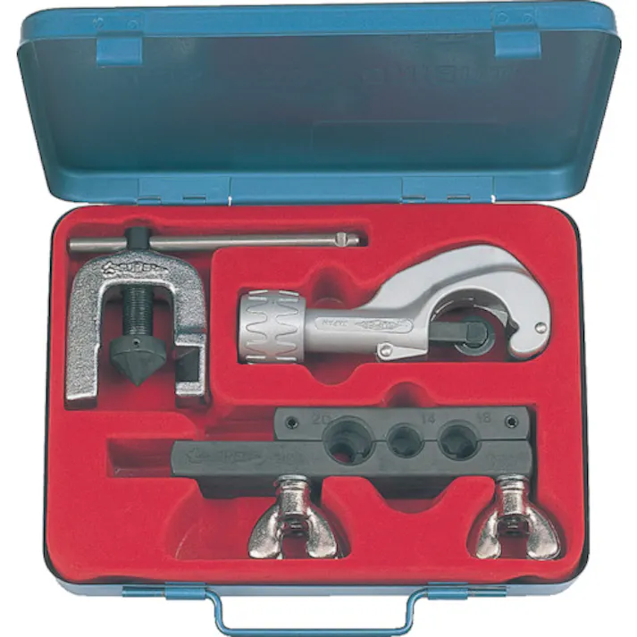 【CAINZ-DASH】スーパーツール フレアリングツール チュービングツールセット スタンダードタイプ インチサイズ用 適合管外径:1/8、3/16、1/4、5/16、3/8、7/16、1/2 TSC420W【別送品】