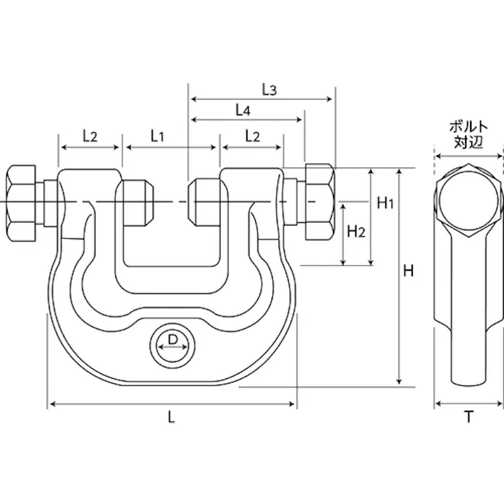 【CAINZ-DASH】スーパーツール アイアンマン(仮設用狭締金具)クランプ範囲9~50mm ボルト対辺36タイプ AC50【別送品】