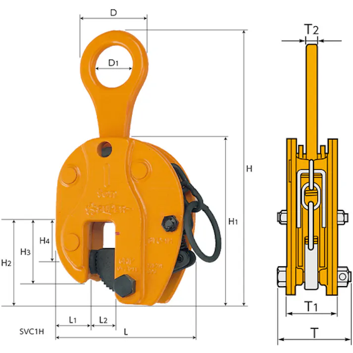 【CAINZ-DASH】スーパーツール 立吊クランプ(ロックハンドル式)ワイドタイプ SVC1WH【別送品】